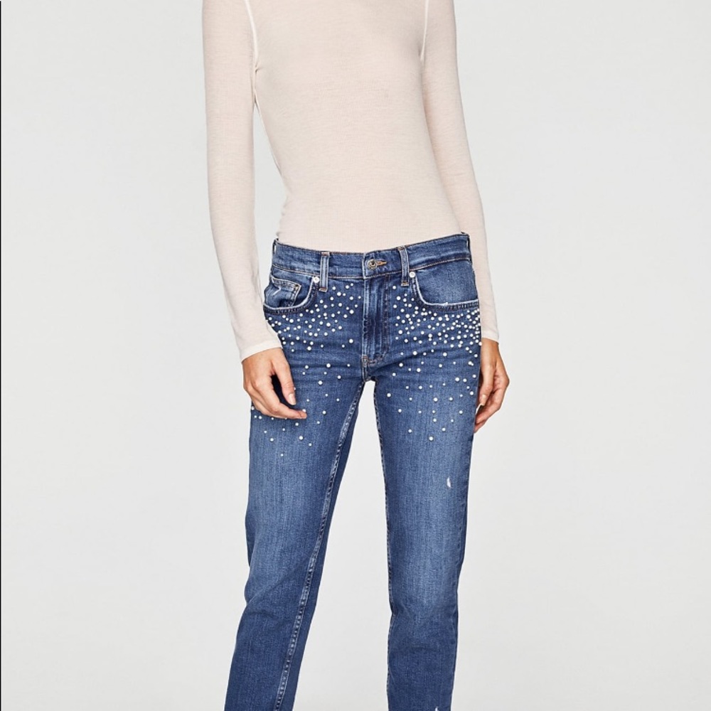 Pearl jeans #zara
